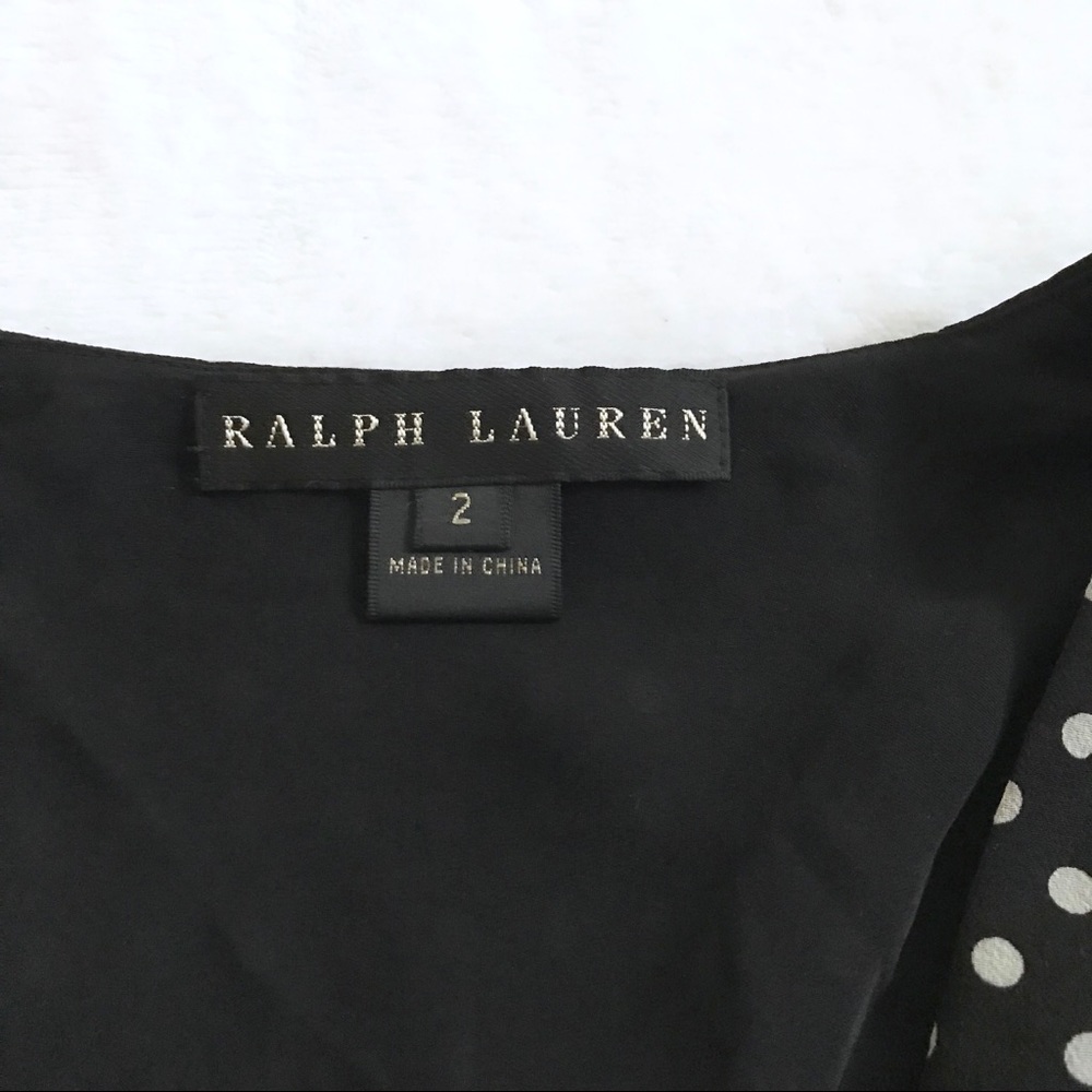 Ralph Lauren Black Label Silk Polka Dot Blouse Top - Picture 4 of 6